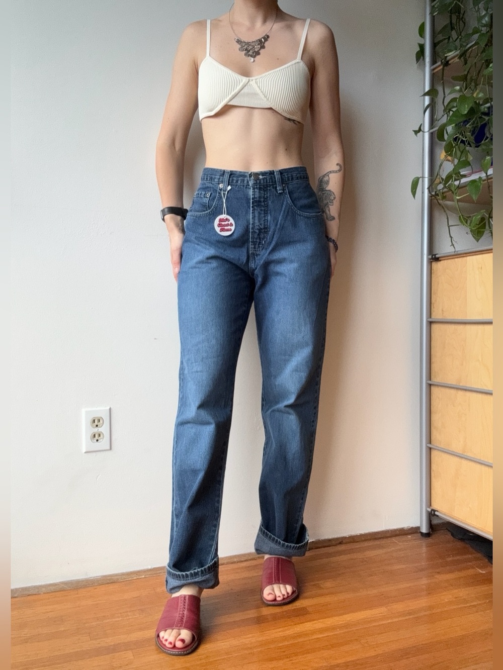 Vintage High Rise Blue Straight Leg Jeans - Made in Canada - size 29
